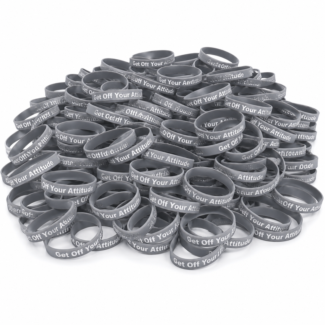 Inspire Positive Mindset Wristband – Get Off Your Attitude in Grey