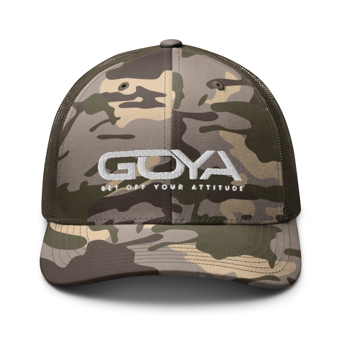 Versatile GOYA Camouflage Trucker Hat for Outdoor Adventures