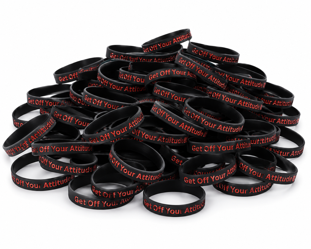 New Get Off Your Attitude Wristband (Red)