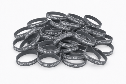 Inspire Positive Mindset Wristband – Get Off Your Attitude in Grey