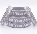 New Get Off Your Attitude Wristband (Light Grey and White) 5 PACK