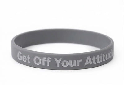 New Get Off Your Attitude Wristband (Grey)