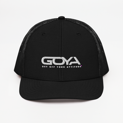 Embroidered GOYA Trucker Cap: Elevate Your Style Comfortably